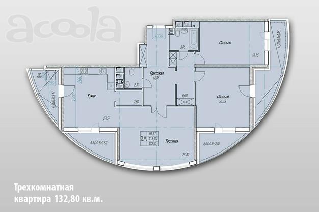 Продаю шикарную 3 комнатную квартиру 133 м2 в новом монолитно кирпичном доме.