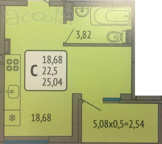 Продаю студию 25кв. м. 1050т. р. западный обход