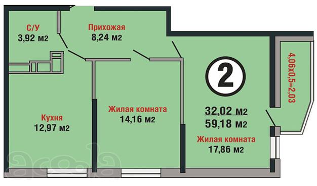 Самое выгодное предложение среди 2-комн квартир ЖК Семейный парк
